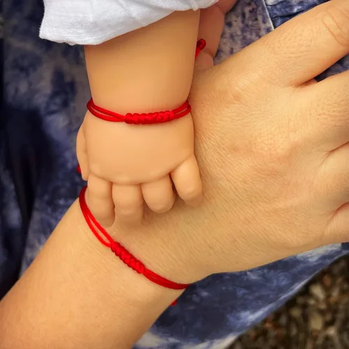 Miniatura 4 de PHITECUS Pulsera de protección roja para recién nacidoniñabebéniña y niñomamá y yofamilia y yo. Amuleto para niños. Cuerda para la buena suerte