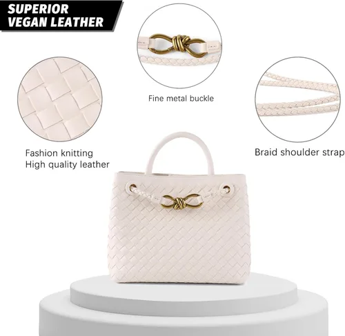 Miniatura 4 de Bolsa tejida para mujer, bolsa tejida con asa superior, bolsa de hombro tejida, bolsa cruzada