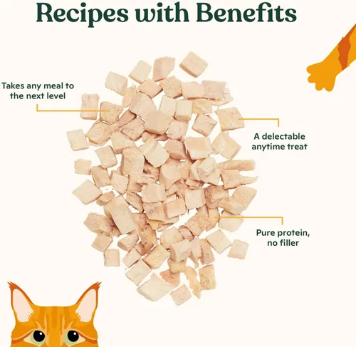 Miniatura 3 de Made by Nacho Golosinas liofilizadas para gatos – Golosinas saludables y limitadas para gatos – Golosinas crujientes ricas en nutrientes con alto
