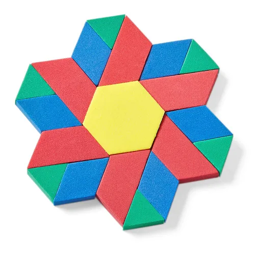 Miniatura 6 de hand2mind Juego de bloques con patrón de espuma, manipuladores geométricos y formas de clasificación para preescolar y jardín de infantes, juego