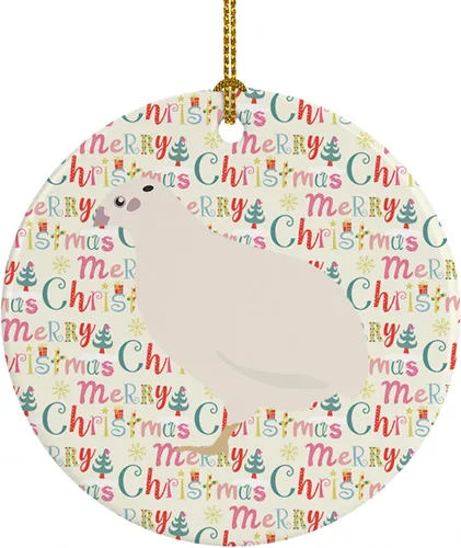 Miniatura 65 de Caroline's Treasures Adorno de cerámica de avestruz común para árbol de Navidad, decoración colgante para el hogar, Navidad, vacaciones, fiesta