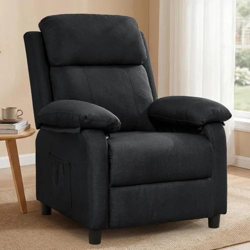 Korser Silla reclinable, silla de lectura para adultos con bolsillos laterales, reclinables con asiento profundo acolchado, reclinables pequeños