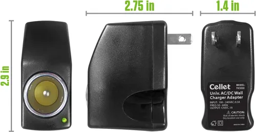 Miniatura 7 de Cellet Adaptador de CA a CC, convertidor de corriente de 120 V/110 V a 12 V CA/CC, enchufe para encendedor de cigarrillos de automóvil