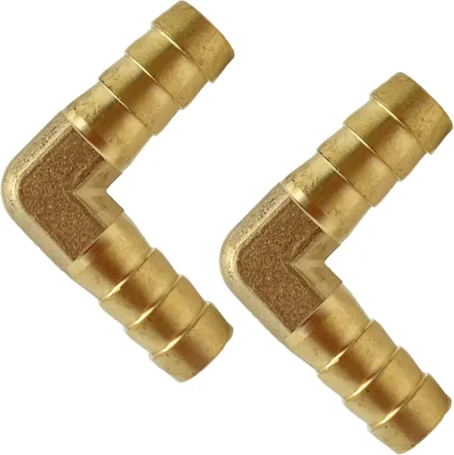 Miniatura 8 de 2 piezas de acoplador de manguera de latón con púas 1/2" x 1/2" de 90 grados con conector de codo angular derecho por CX WONDERLAND