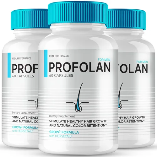 Profolan Cápsulas de crecimiento del cabello, píldoras de suplemento Profolan, máxima fuerza, promueve un cabello más fuerte y grueso, combate la