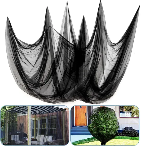 ANPHSIN Mosquitera casi invisible de 65 x 10 pies para patio, pantalla de malla para jardín, porche, balcón, protege la piel y las plantas de Negro