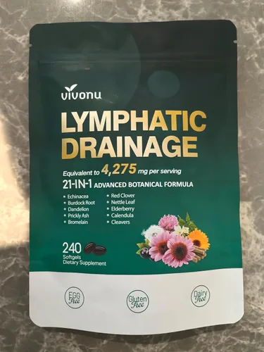 Miniatura 8 de Suplemento de drenaje linfático, 240 cápsulas blandas, suplemento de apoyo del sistema linfático de 4275 mg para mujeres y hombres, mezcla
