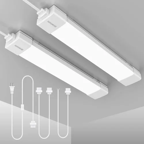 Luces debajo de la encimera para cocina, tubo de luz LED impermeable y enlazable, luces de armario de 17 pulgadas, 16 W, 1700 lúmenes, luz de techo