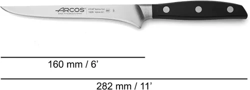 Miniatura 2 de Arcos Cuchillo deshuesador de acero inoxidable nitrum de 6 pulgadas y hoja de 6.299 in. Cuchillo de carnicero profesional para cortar huesos