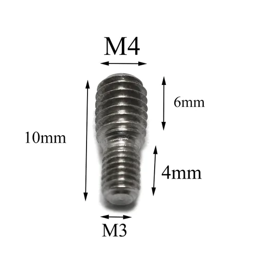 Miniatura 3 de Tornillo de conversión de acero inoxidable 304 M3 a M4 Tornillo macho adaptador de metal