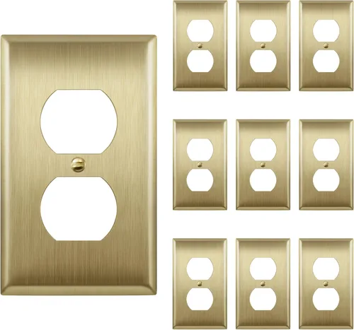 Miniatura 14 de ENERLITES Placa de pared de metal con salida dúplex para receptáculos, cubierta de salida de acero inoxidable, resistente a la corrosión