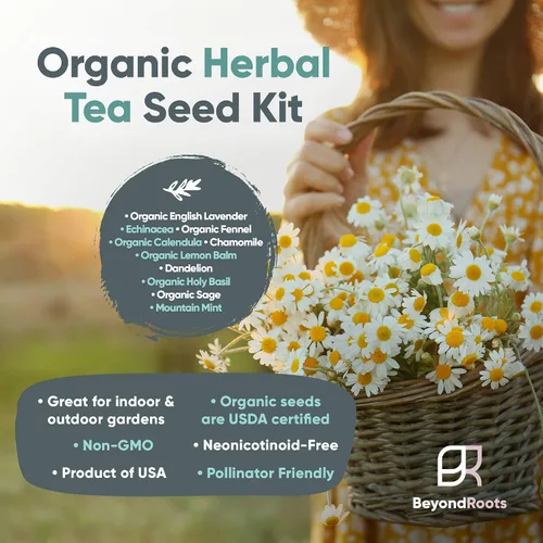 Miniatura 4 de Paquete variado de semillas de té de hierbas, 10 paquetes de semillas de hierbas medicinales, semillas de hierbas orgánicas certificadas sin OMG