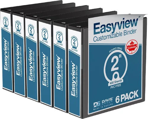 Miniatura 29 de Easyview - Carpetas prémium de 3 anillas con cubiertas transparentes y anillos redondos, carpetas para la escuela u oficina, 1 pulgada, paquete