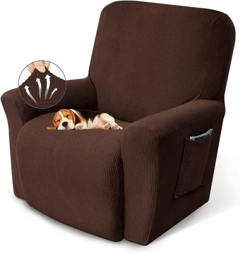 Miniatura 20 de KEKUOU Fundas para sillas reclinables, fundas elásticas para sofá reclinable de niño perezoso, 1 pieza, protector de muebles con parte inferior Azul