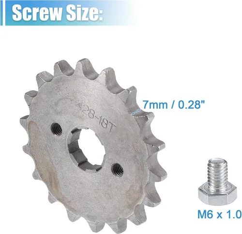 Miniatura 4 de X AUTOHAUX 1 juego de 428 estilo 18 dientes 0.787 in ID motocicleta piñón delantero motor apto para motocicleta 50cc 70cc 110cc 125cc motocicleta