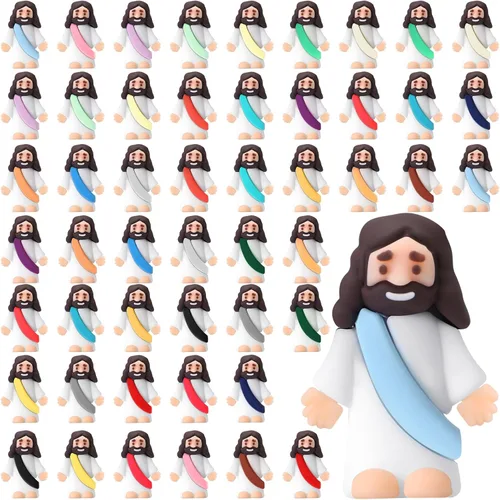 Miniatura 11 de Sumind 50 Piezas Figuras Pequeñas de Jesús de Navidad Mini Figuras de Jesús de Bolsillo a Granel Diseño Original para Navidad Juego de Escondite