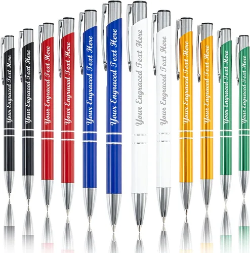 Miniatura 16 de Bolígrafos personalizados a granel con grabado sin nombre, bolígrafo de impresión personalizada, bolígrafo de metal pastel, regalo personalizado