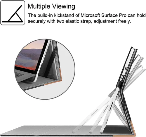 Miniatura 3 de Funda Fintie para Microsoft Surface Pro 7 Plus, Surface Pro 7/6/5/4/3 de 12,3 pulgadas - Cubierta de negocios tipo portafolio con bolsillo, Negro