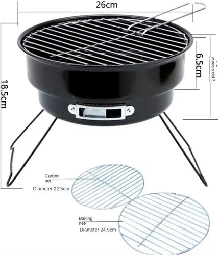 Miniatura 2 de Barbacoa de carbón Parrilla al aire libre Barbacoa portátil Charcole Grill Plegable Camping Barbacoa Horno para viajes Parrilla de carbón portátil