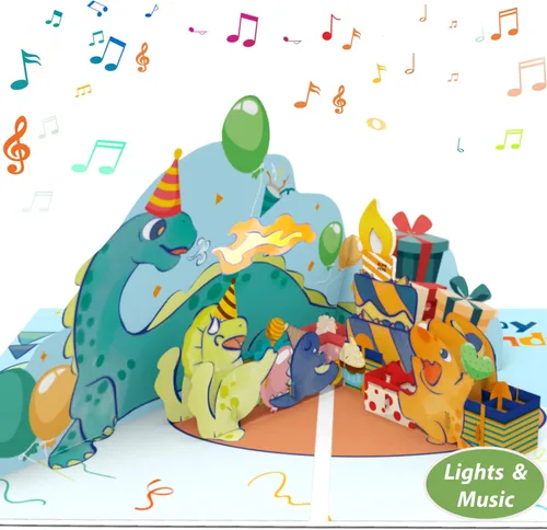 Miniatura 9 de Tarjeta de cumpleaños de gato desplegable 3D con canción de miau, velas sopladas y luces coloridas, bonito regalo sorpresa para niños, niñas, hijo