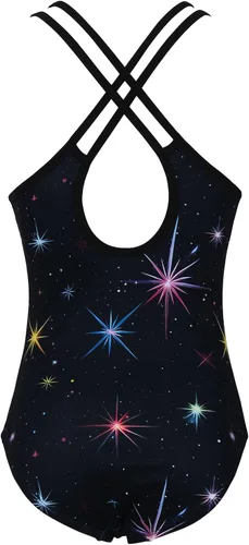 Miniatura 108 de MODAFANS Leotardos de gimnasia para niñas brillantes para bailar ballet, pantalones cortos con espalda cruzada