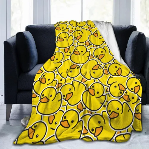 Miniatura 10 de Manta de pato divertida y bonita, manta suave de franela, acogedora y ligera, regalos de felpa para niños, niñas, mujeres, hombres, sofá