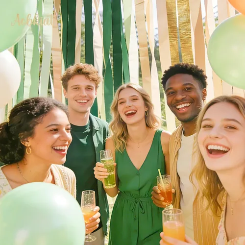 Miniatura 3 de AOBKIAT Decoraciones para fiesta de boda, 5 rollos de serpentinas de papel crepé color verde oliva y caqui para boda boho verde, cumpleaños