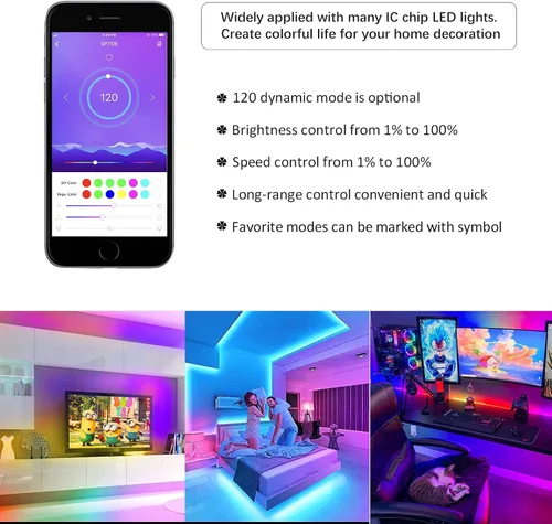 Miniatura 7 de Sp110 - Controlador LED Hue Ws2812b, paquete de 4 unidades Sp110e LED Bluetooth Ws2811 controlador 5-24V, aplicación iOS/Android, control remoto