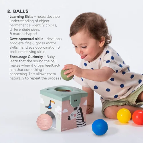 Miniatura 5 de Taf Toys Caja de Pañuelos Sensoriales para Bebés, Caja de Permanencia de Objetos, Juego Imaginativo para Bebés y Niños Pequeños, Juguetes