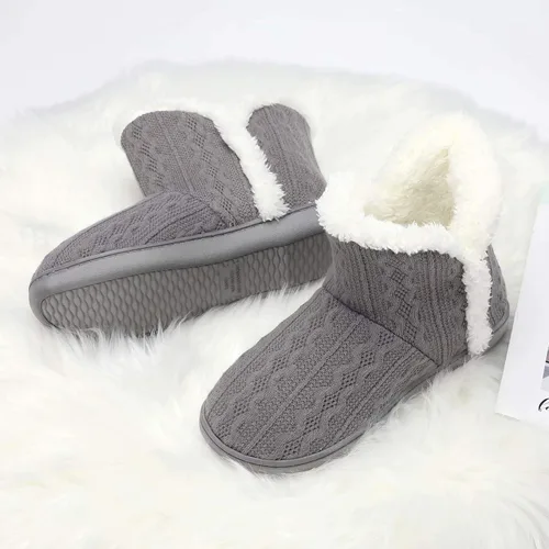 Miniatura 6 de pantuflas abrigadas de felpa, para interiores y exteriores, ideales para el invierno, para mujer, cómodas, botines