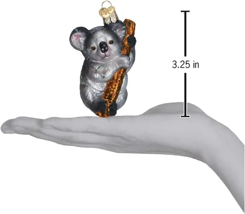 Miniatura 5 de Old World Christmas Koala Bear - Adorno de cristal soplado para árbol de Navidad, decoración navideña artesanal, colección de animales salvajes