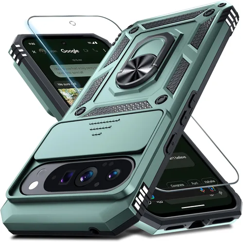 Miniatura 51 de Janmitta - Funda compatible con Google Pixel 9 Pro XL con cubierta deslizante para lente de cámara incorporada + protector de pantalla + soporte