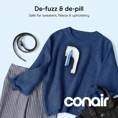Miniatura 2 de Dispositivo Conair para limpiar bolitas de la tela, con batería, color blanco, Plástico, metal, Blanco, normal