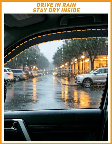 Miniatura 2 de Protectores de lluvia de ventana en canal para Chevy Express Van 1996-2026 y GMC Savana 1996-2026, deflectores de ventana extra duraderos, viseras
