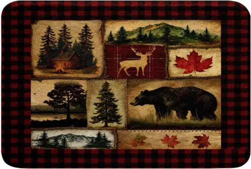 Miniatura 15 de Erosebridal Woodland Animals Bath Mat Bear Deer Wolf Hunting Theme Bathroom Rugs Rustic Cabin Lodge Decor Doormats Floor Mats Farmhouse Wildlife