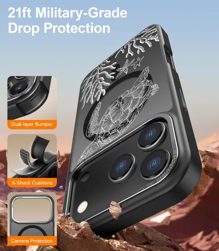 Miniatura 135 de Goodon para iPhone 15 Pro Max con protector de pantalla de privacidad, compatible con Magsafe, funda translúcida mate a prueba de golpes - Linda