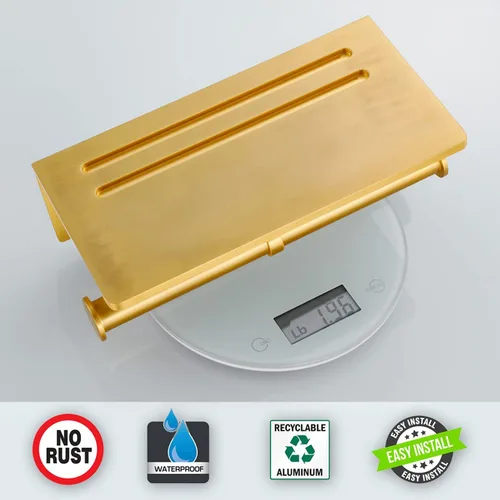 Miniatura 7 de Soporte Doble para Papel Higiénico con Estante, Dispensador de Rollo de Papel Higiénico Comercial de Montaje en Pared con Estante para Celular