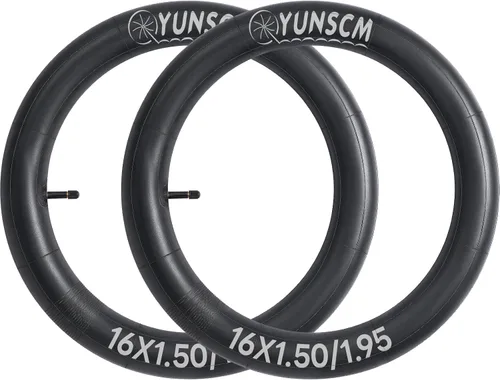 YUNSCM 16x1.50/1.95 (38/50-305) Tubos de bicicleta resistentes 16x1.5/1.75/1.90/1.95 AV32MM Schrader tubos interiores de válvula 16 tubos de