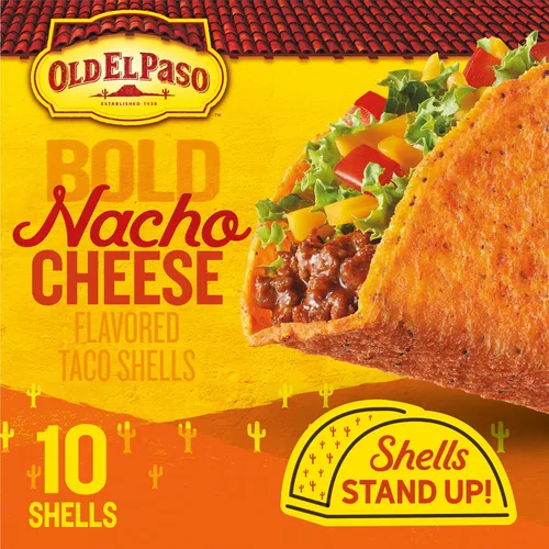 Miniatura 3 de Old El Paso Stand 'N Stuff Bold Nacho Cheese - Conchas de taco con sabor a queso de nacho, 10 unidades (paquete de 6)