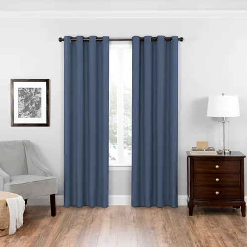 ECLIPSE Bryson - Cortina térmica opaca con ojales para ventana, dormitorio o sala de estar (1 panel), 52 x 95 pulgadas, color café con leche Latte