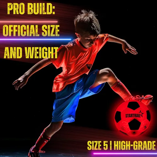 Miniatura 4 de Balón de fútbol iluminado, bola que brilla en la oscuridad NO 5, regalos de fútbol para niños de 8 a 12, 12 a 14 años, ideas de regalo para niños
