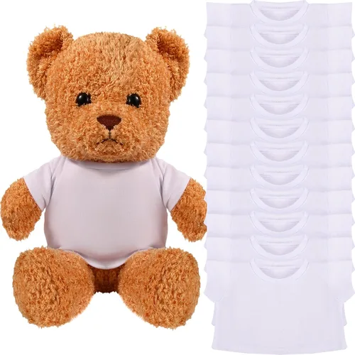 Miniatura 7 de Skylety 12 piezas de camisetas de oso de peluche DIY ropa de oso de peluche camiseta básica camiseta de juguete clásico cuello redondo ropa