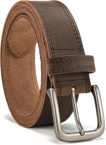 CHAOREN Cinturón de cuero de grano completo para hombre, cinturones de trabajo para hombres, resistentes, uso diario para pantalones de mezclilla