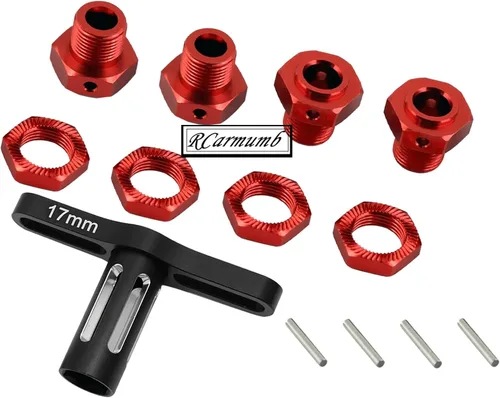 Miniatura 5 de Tuercas de rueda de aluminio de 0.669 in, bujes hexagonales de rueda y llave de rueda para 1/10 Kraton 4X4 4S V2 BLX, Outcast 4X4 4S V2 BLX