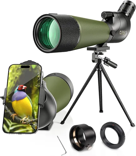 GOSKY Alcance de detección HD de 20-60 x 80 pulgadas con trípode, bolsa de transporte – BAK4 alcance en ángulo para tiro al objetivo, caza,