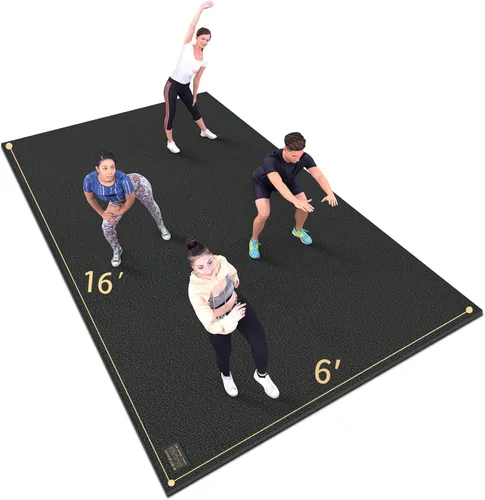 GXMMAT Extra Large Exercise Mat 16'x6'/12'x6'/10'x6'/8'x6'(7mm), Extra Wide Workout Mats for Home Gym Flooring, Non-Slip Thick Durable Cardio Mat