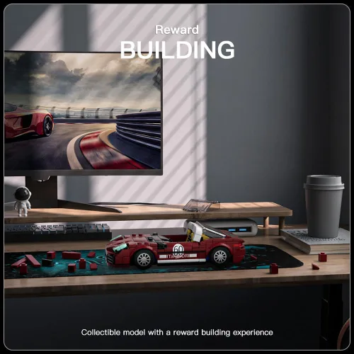 Miniatura 4 de Mould King Speed Champion 911 Targa - Juegos de construcción de automóviles con vitrina, modelos 27060 para adultos y niños de 8 años (362 piezas)