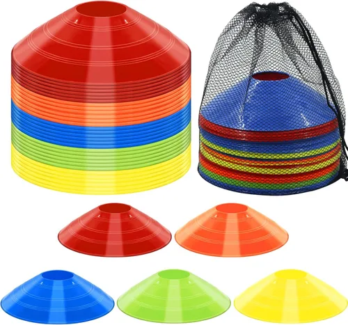 30 conos de disco de entrenamiento de agilidad con bolsa de transporte para entrenamiento, fútbol, baloncesto, niños, deportes, marcadores de cono