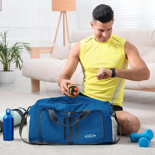 Miniatura 8 de G4Free, bolsa plegable, de lona, para viajar, liviana, de 22 pulgadas, para equipaje, deportes, gimnasio