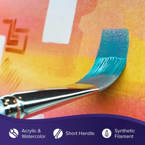 Miniatura 4 de Silver Brush Limited 8808S-1/2 Silver Silk 88 - Pincel para acrílico, acuarela, gouache, tintas y tintes, tamaño 1/2 pulgada, mango corto